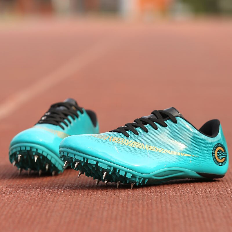 Ice Storm Sprint Track Spikes Green on the Track