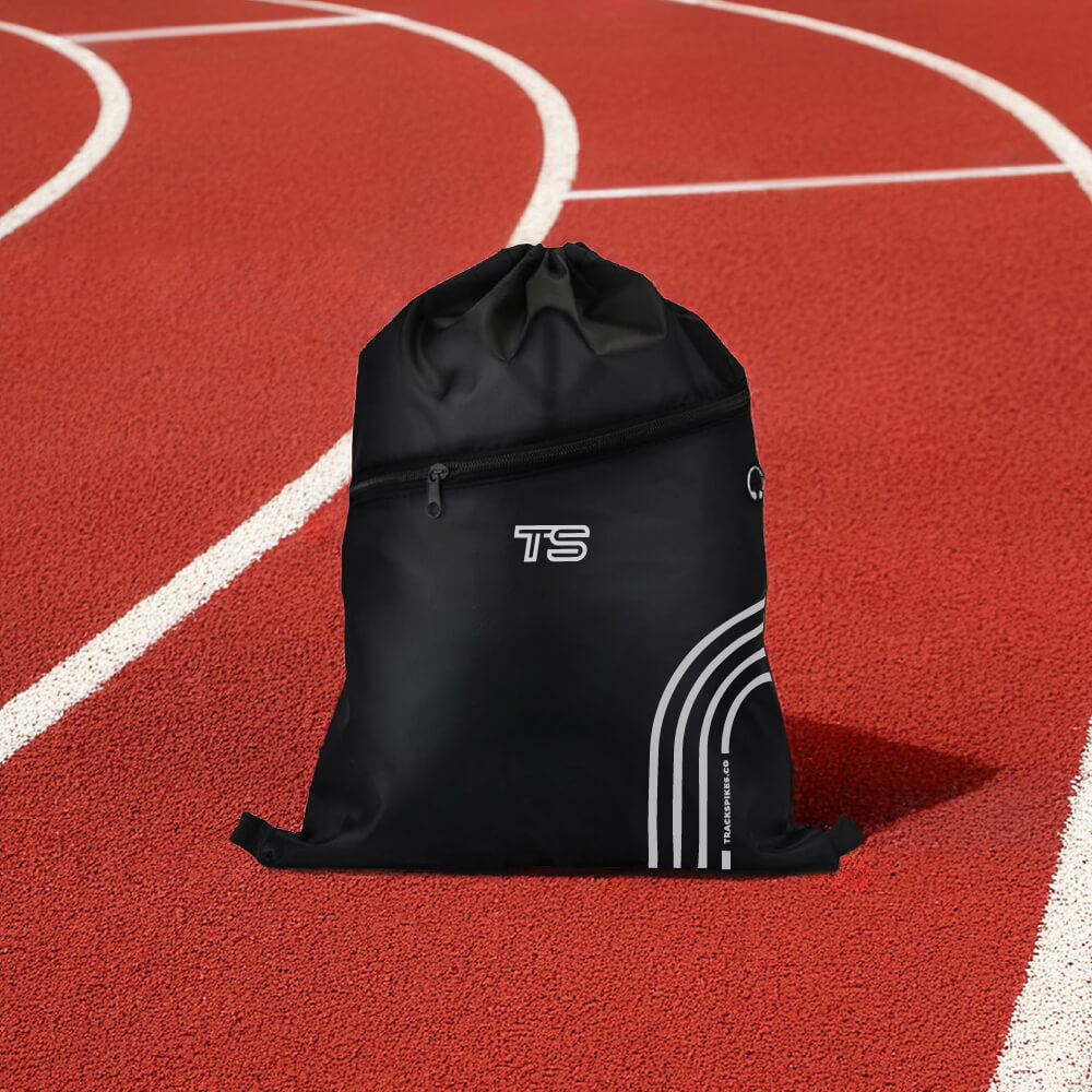 Track Spikes bag on running track