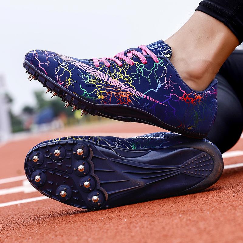 2023 Men Track Field Events Cleats Sprint Shoes Athlete Short Spikes  Running Sneakers Training Racing Sport Shoes Size 35-45